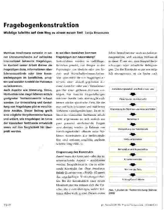 Vorschauseite 1: Fragebogenkonstruktion