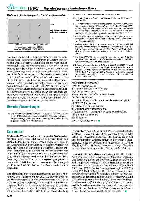 Vorschauseite 5: Herausforderungen an Krankenhausapotheken