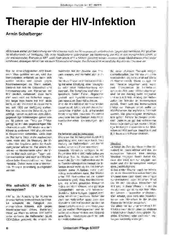 Vorschauseite 1: Therapie der HIV-Infektion