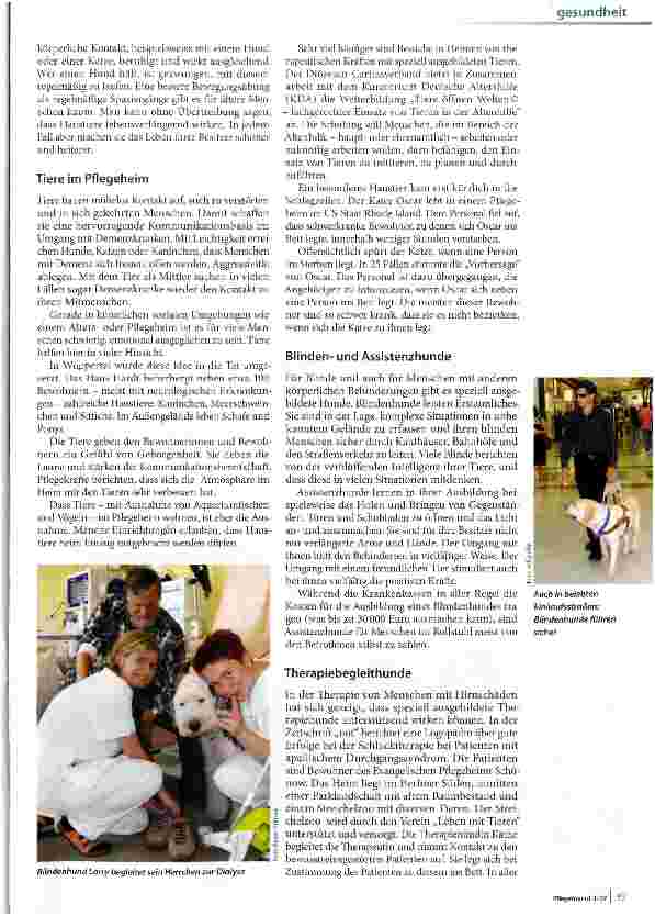 Vorschauseite 2: Tiere als Therapeuten