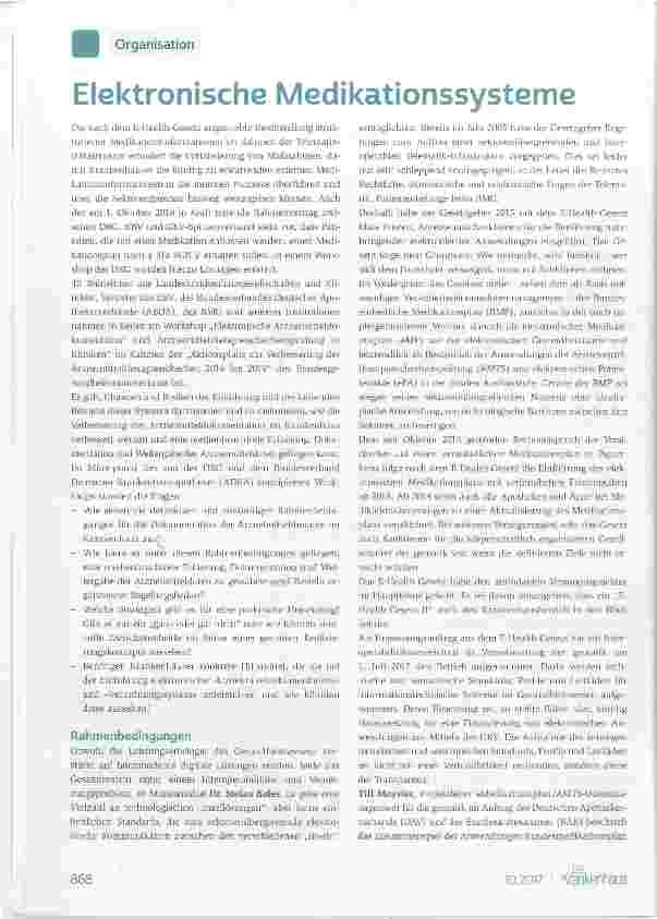 Vorschauseite 1: Elektronische Medikationssysteme