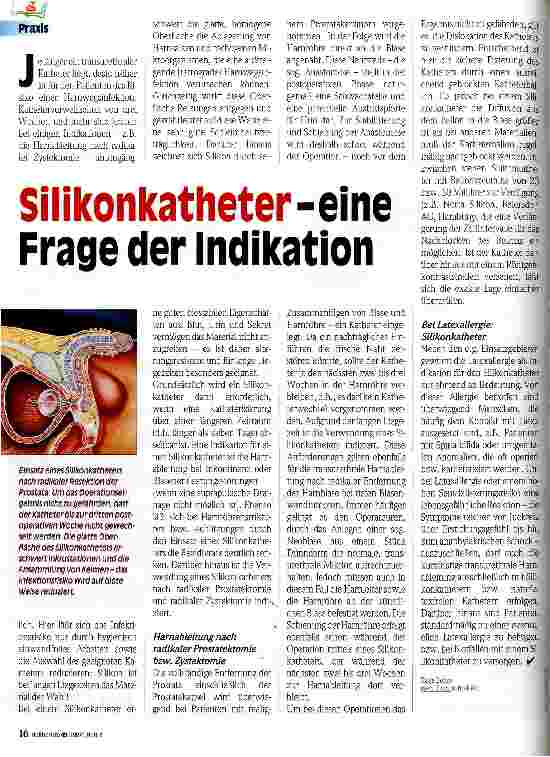 Vorschauseite 1: Silikonkatheter - eine Frage der Indikation