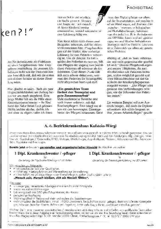 Vorschauseite 2: Junger Mann, können Sie mir eine Schwester vorbeischicken? Über die Erfahrungen eines Mannes in einem typischen Frauenberuf