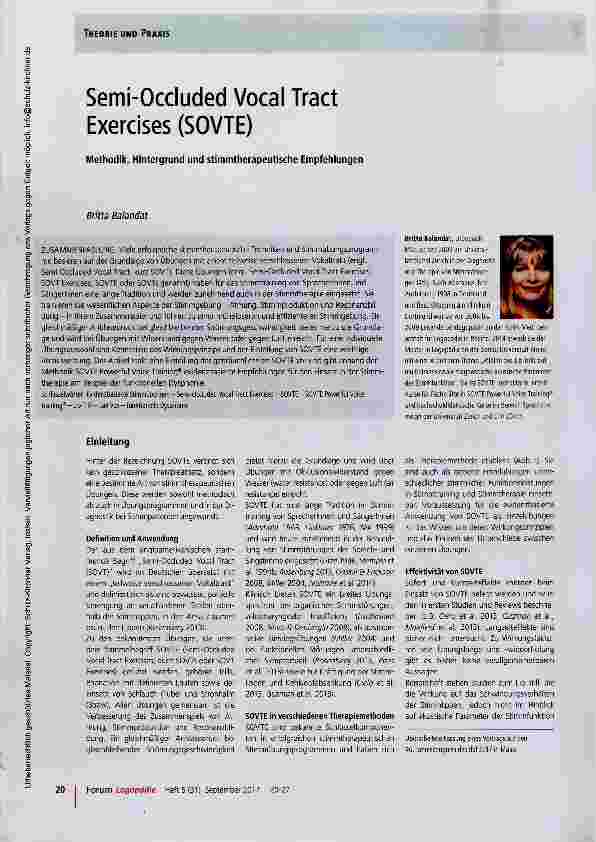 Vorschauseite 1: Semi-Occluded Vocal Tract Exercises (SOVTE)