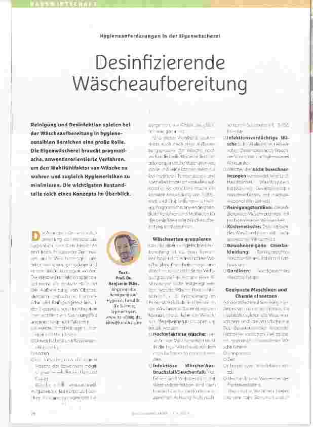 Vorschauseite 1: Desinfizierende Wäscheaufbereitung