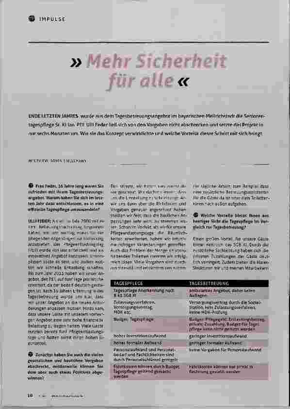 Vorschauseite 1: Mehr Sicherheit für alle