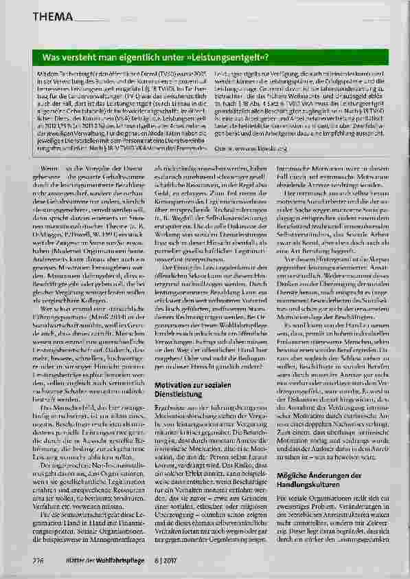 Vorschauseite 2: Leistungsentgelt in der Sozialwirtschaft Wollen wir eigentlich, was wir da tun?