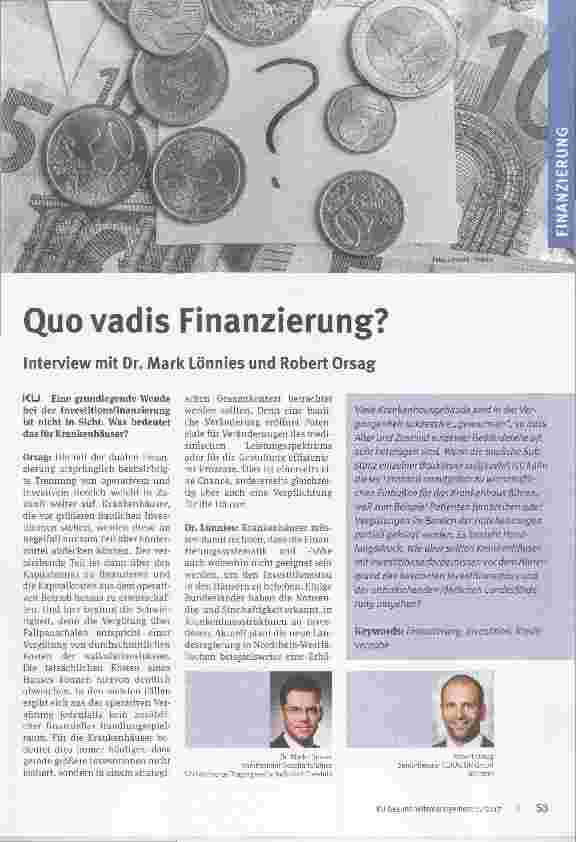 Vorschauseite 1: Quo vadis Finanzierung?