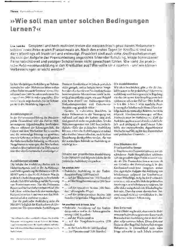 Vorschauseite 1: Wie soll man unter solchen Bedingungen lernen?