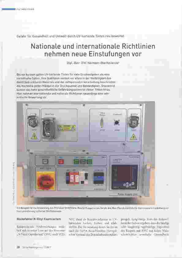 Vorschauseite 1: Nationale und internationale Richtlinien nehmen neue Einstufungen vor