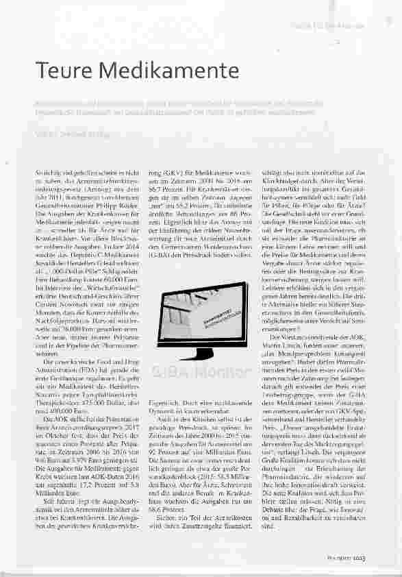 Vorschauseite 1: Teure Medikamente