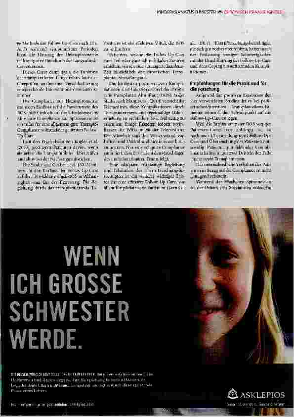 Vorschauseite 4: Lungentransplantation bei Kindern und Jugendlichen mit Zystischer Fibrose: Auswirkungen der Follow-Up-Care auf die chronische Transplantat-Abstoßung (BOS)
