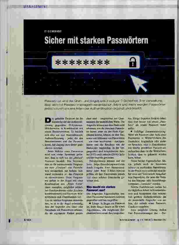 Vorschauseite 1: Sicher mit starken Passwörtern