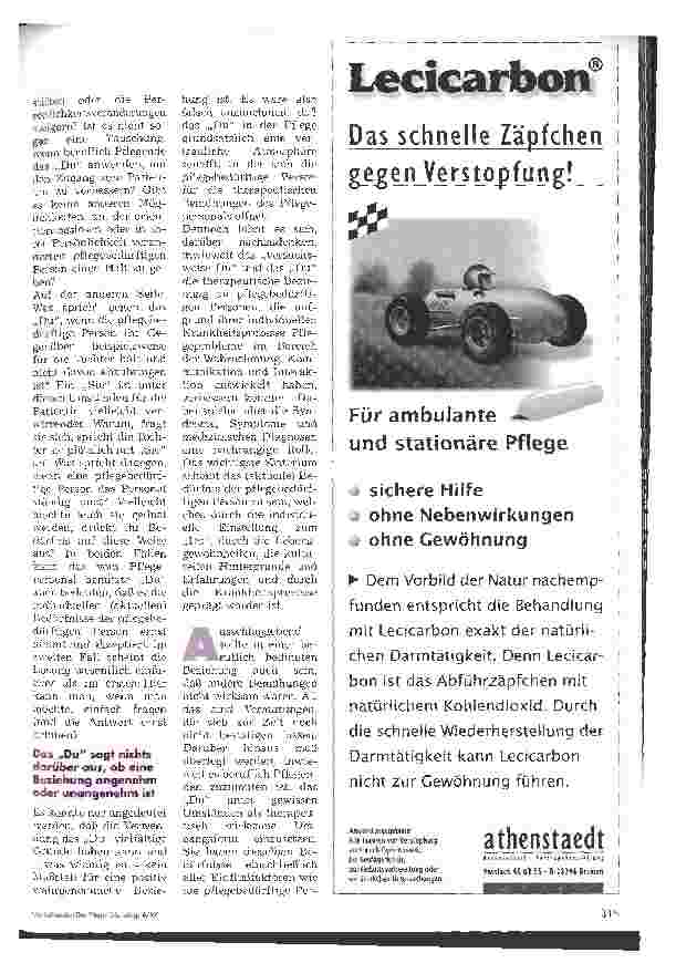 Vorschauseite 2: Das Du in der Pflege - Geduldet bei Patienten mit hirnorganischem Psychosyndrom? -