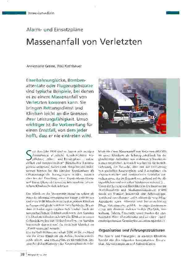 Vorschauseite 1: Alarmund Einsatzpläne - Massenanfall von Verletzten