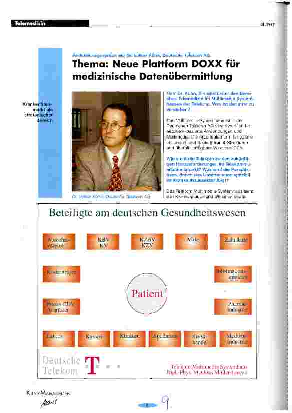 Vorschauseite 1: Thema: neue Plattform DOXX für medizinische Datenübermittlung