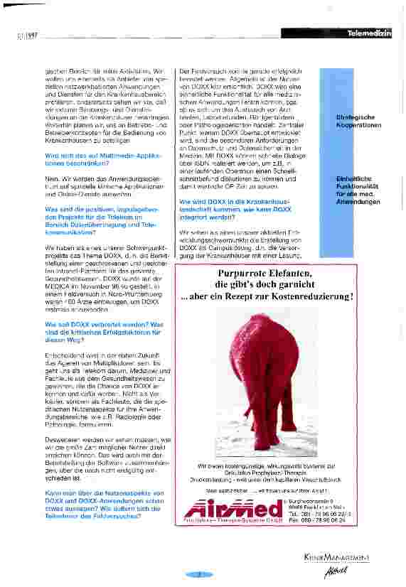 Vorschauseite 2: Thema: neue Plattform DOXX für medizinische Datenübermittlung