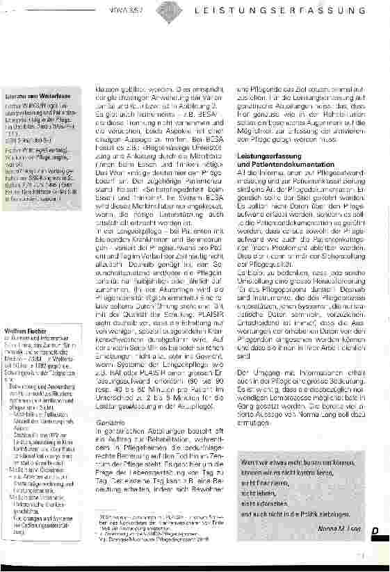 Vorschauseite 4: Aufbruchstimmung im Gesundheitswesen Leistungserfassung und Patientenklassifizierung in der Langzeitpflege