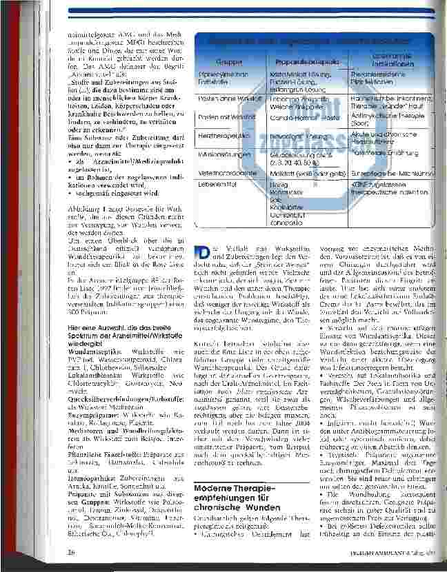 Vorschauseite 2: Konsequent feucht halten! Die zeitgemäße Behandlung von chronischen Wunden