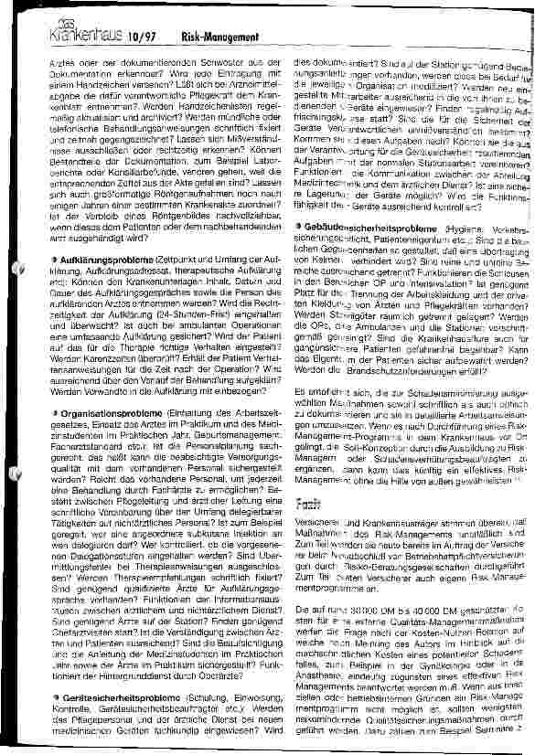 Vorschauseite 5: Risk-Management im Krankenhaus Chancen der Risikominimierung und Qualitätssicherung