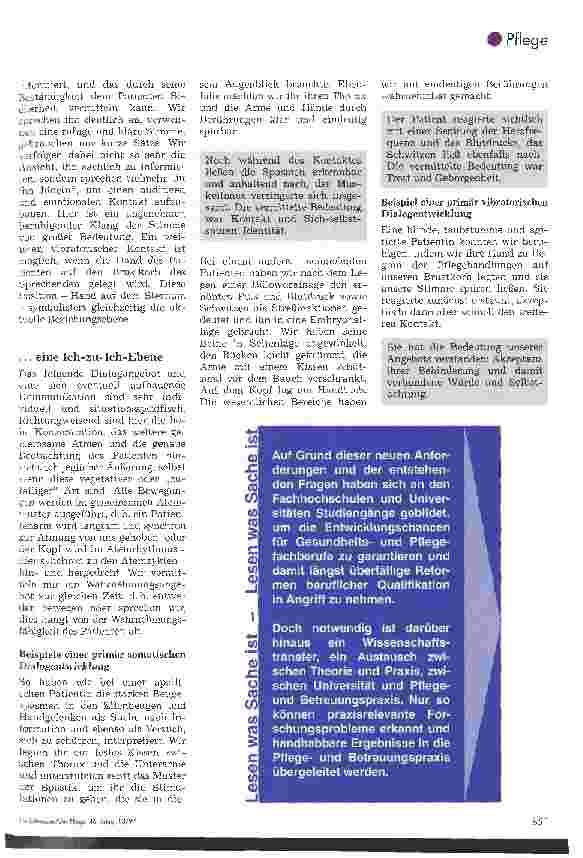 Vorschauseite 5: Basale Stimulation Entwicklung eines Dialogs mit bewußtseinsgestörten Patienten