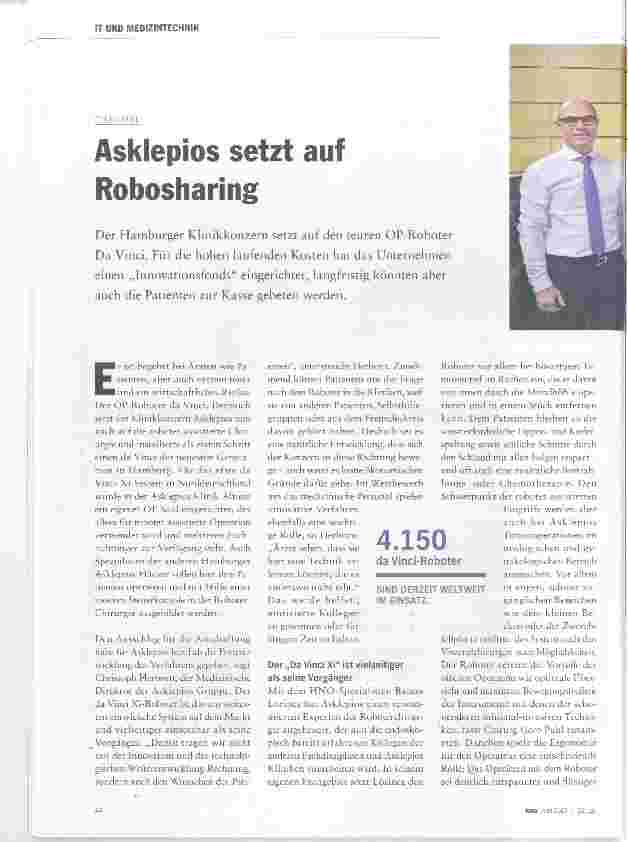 Vorschauseite 1: Asklepios setzt auf Robosharing