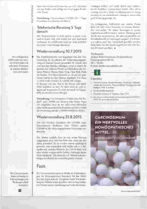 Vorschauseite 5: Cardnosinum Ein wertvolles Mittel in der homöopathischen Praxis