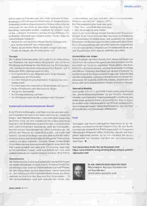 Vorschauseite 4: Depression in der Palliative Care