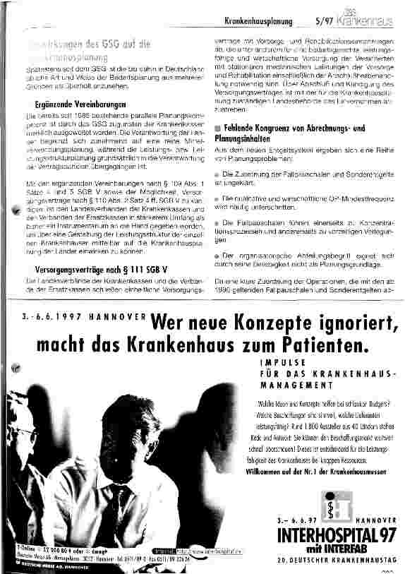 Vorschauseite 2: Krankenhausplanung vor und nach dem GSG