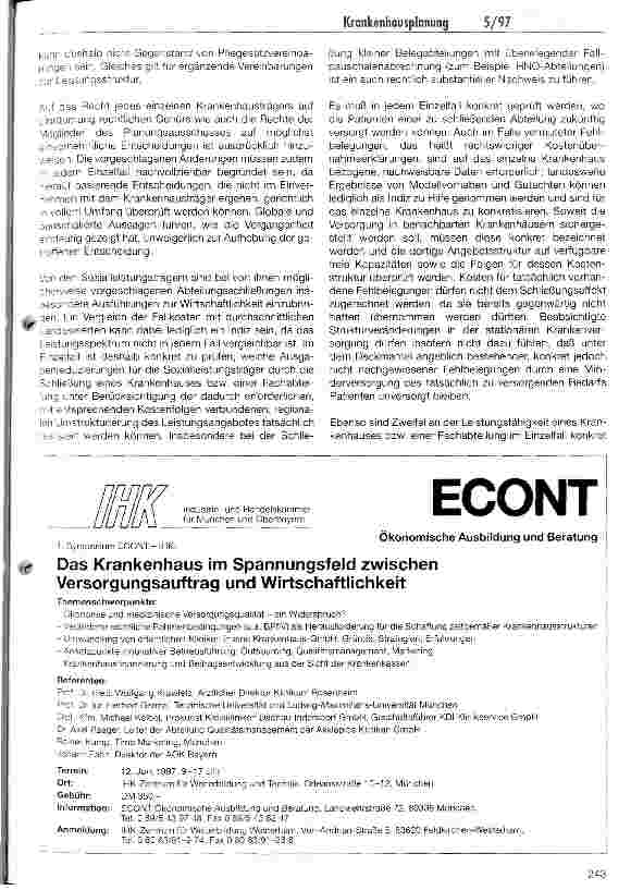 Vorschauseite 6: Krankenhausplanung vor und nach dem GSG