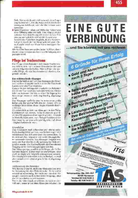 Vorschauseite 2: Die psychische Situation bedarf besonderer Beachtung Pflege bei Patienten mit Tracheostoma