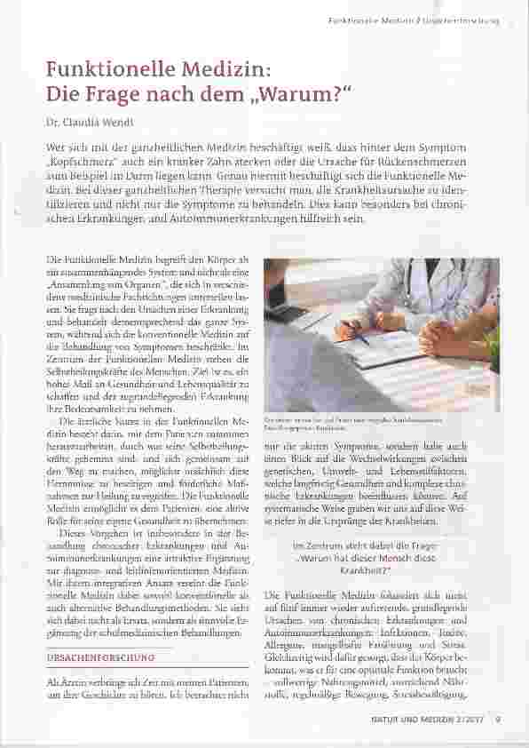 Vorschauseite 1: Funktionelle Medizin: Die Frage nach dem „Warum?“