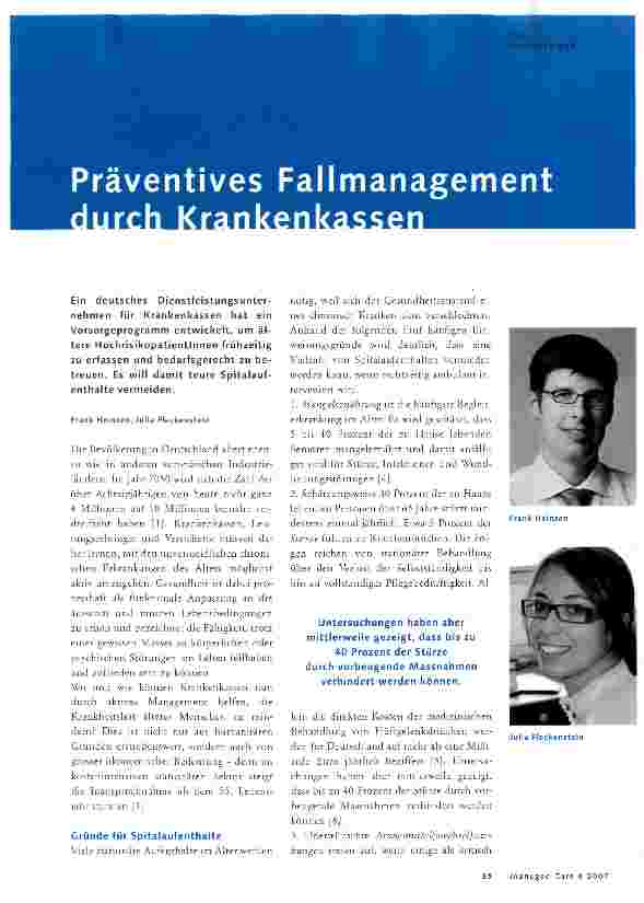 Vorschauseite 1: Präventives Fallmanagement