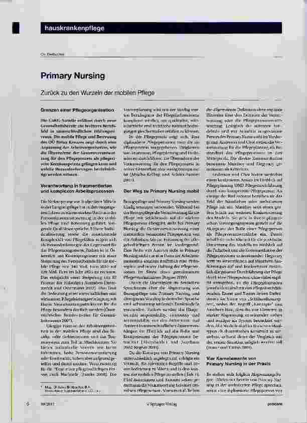 Vorschauseite 1: Primary Nursing