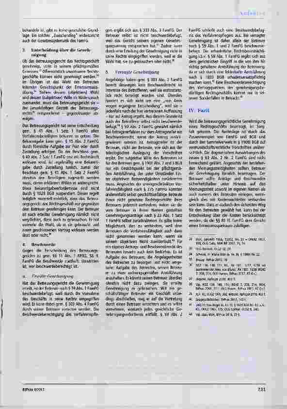 Vorschauseite 3: Die gerichtliche Genehmigung von Rechtsgeschäften des Betreuers