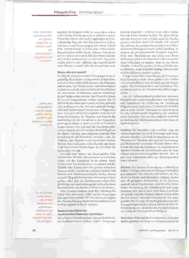 Vorschauseite 2: Orale Tumortherapeutika richtig einnehmen Krebsmedikamente geschluckt oder zerkaut?