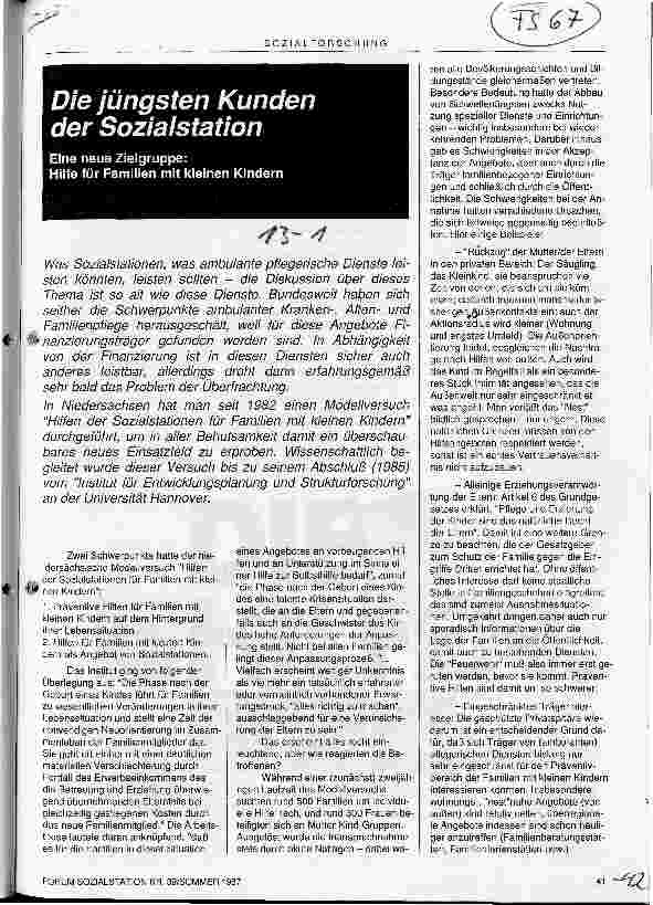 Vorschauseite 1: Die jüngsten Kunden der Sozialstation