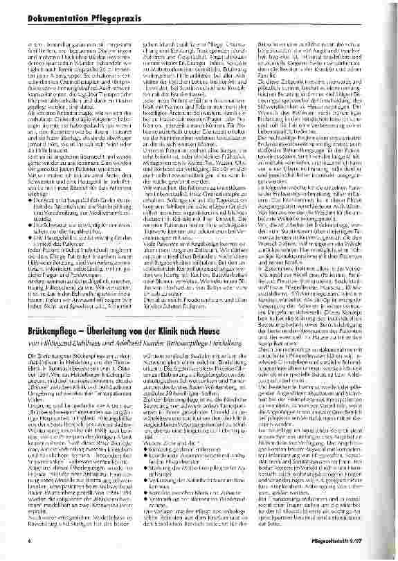 Vorschauseite 1: Brückenpflege - Überleitung von der Klinik nach Hause