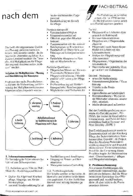 Vorschauseite 2: Pflegeplanung und - dokumentation nach dem Modell von Nancy Roper