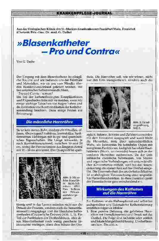 Vorschauseite 1: Blasenkatheter - Pro und Contra