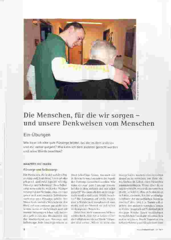 Vorschauseite 1: Die Menschen, für die wir sorgen und unsere Denkweisen vom Menschen