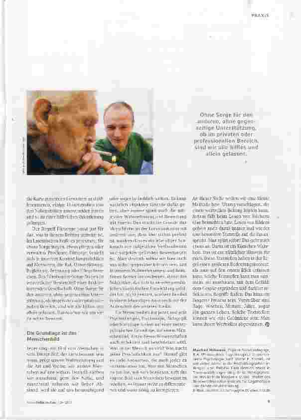 Vorschauseite 2: Die Menschen, für die wir sorgen und unsere Denkweisen vom Menschen