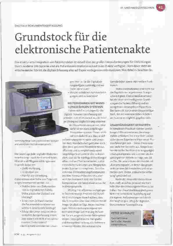 Vorschauseite 1: Grundstock für die elektronische Patientenakte