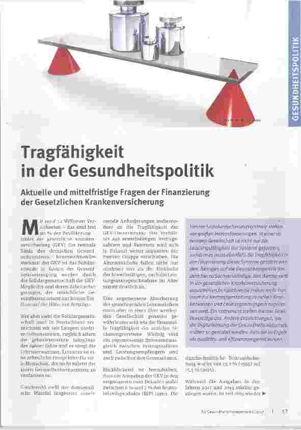 Vorschauseite 1: Tragfähigkeit in der Gesundheitspolitik