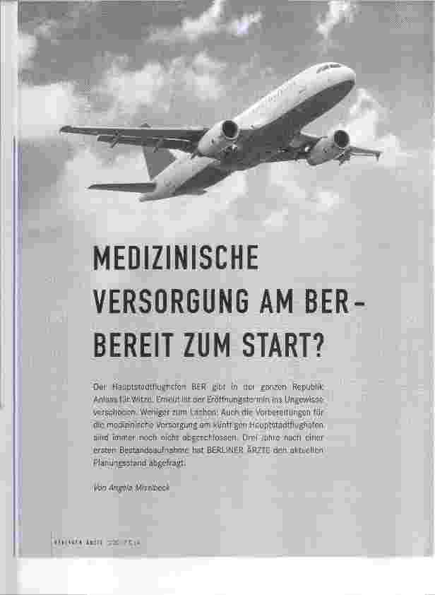 Vorschauseite 1: MEDIZINISCHE VERSORGUNG AM BER-BEREIT ZUM START?