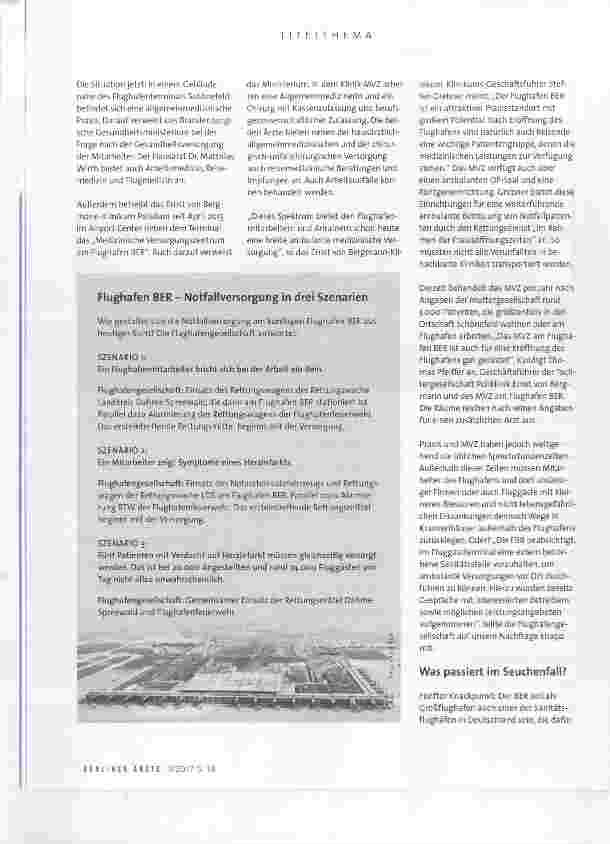 Vorschauseite 5: MEDIZINISCHE VERSORGUNG AM BER-BEREIT ZUM START?