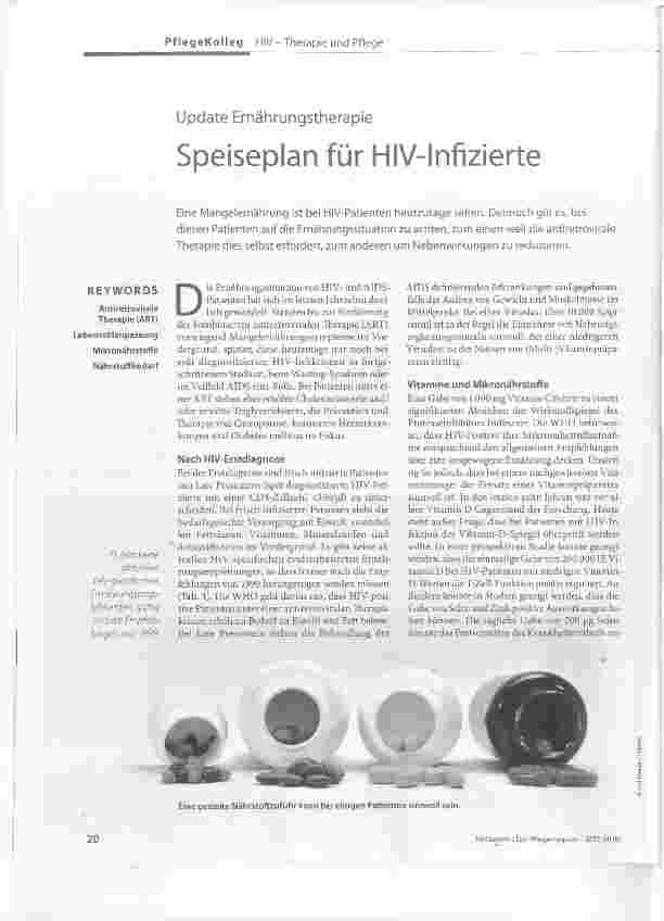 Vorschauseite 1: Speiseplan für HlV-lnfizierte