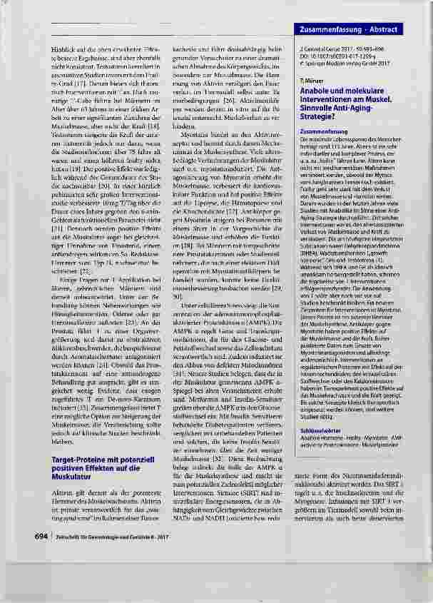 Vorschauseite 2: Anabole und molekulare Interventionen am Muskel