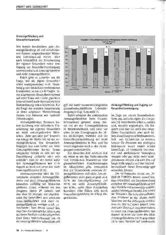 Vorschauseite 3: Armutsgefahrdung und Gesundheit - Daten aus der Statistik LEBEN IN EUROPA