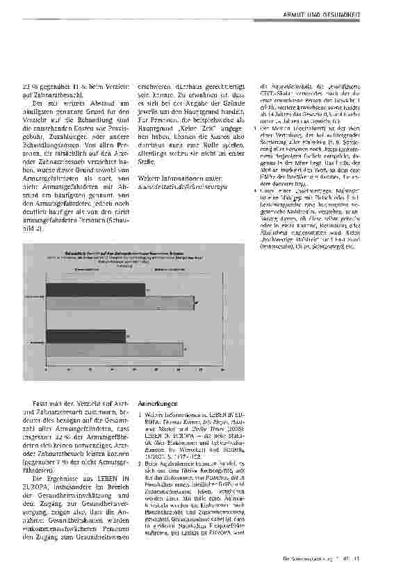 Vorschauseite 4: Armutsgefahrdung und Gesundheit - Daten aus der Statistik LEBEN IN EUROPA